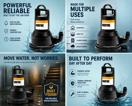 Wayne Submersible Utility Pump 1/5HP - 1,700GPH