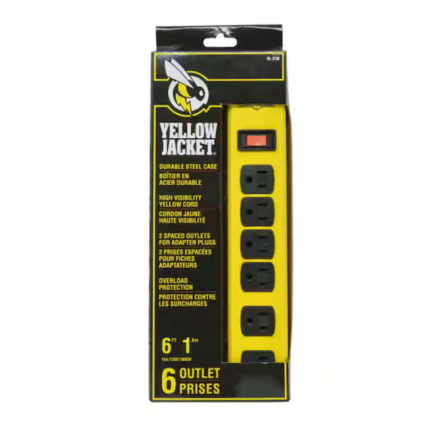 Surge Protector 6 Outlet, 6' Cord (15A) Yellow Jacket